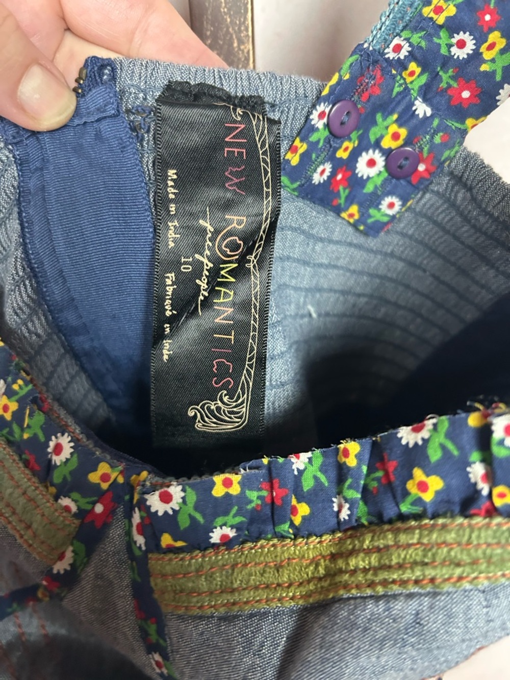 FREE PEOPLE New Romantics Ol' Oprey smocked dress size 10 M floral cottage beach - Picture 4 of 6